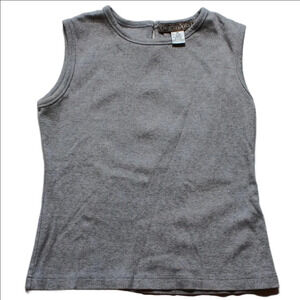 Segments Ribbed Grey Tank Top